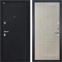 Входная дверь Греция ФЛ-638М (Чёрный шелк / Лиственница беж) для установки в квартиру 28887