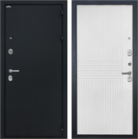 Входная дверь Греция ФЛ-326М (Чёрный шелк / Мэджик шифон белый) для установки в квартиру 30872