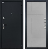 Входная дверь Греция ФЛ-6 Геометрия (Чёрный шелк / Мэджик Тин) для установки в квартиру 30875