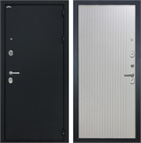 Входная дверь Греция ФЛ-566 (Чёрный шелк / Чесура светлая) для установки в квартиру 30877