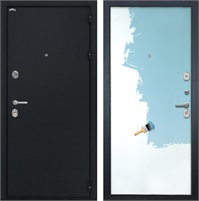 Входная дверь Греция (Чёрный шелк / Под покраску) для установки в квартиру 30879