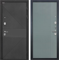 Входная дверь Сицилия ФЛ-613 Чёрный (крашеный) / ФЛ-326 Монолит Фреско для установки в квартиру 28939