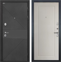 Входная дверь Сицилия ФЛ-613 Чёрный (крашеный) / ФЛ-642 Мэджик Сэнд светлый кофе для установки в квартиру 28943