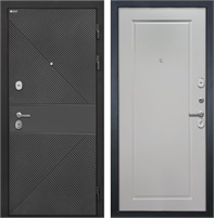 Входная дверь Сицилия ФЛ-613 Чёрный (крашеный) / ФЛ-642 Мэджик шифон белый для установки в квартиру 30889