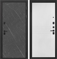 Входная дверь Профит Black ФЛ-326М (Гранит Лава / Мэджик шифон белый) для установки в квартиру 30930