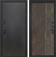 Входная дверь Профит Black (Лофт черный / Тиковое дерево) для установки в квартиру 20255