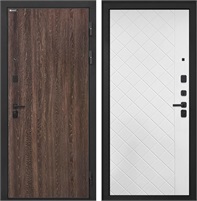 Входная дверь Профит Black ФЛ-Ромбы (Дуб филадельфия коньяк / Силк ясень белый) для установки в квартиру 30967