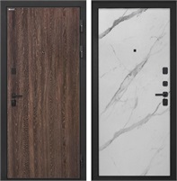 Входная дверь Профит Black Гладкая (Дуб филадельфия коньяк / Мрамор арктик) для установки в квартиру 30972