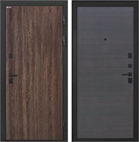 Входная дверь Профит Black (Дуб филадельфия коньяк / Эковенге поперечный) для установки в квартиру 30983
