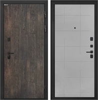 Входная дверь Профит Black ФЛ-6 Геометрия (Тиковое дерево / Мэджик Тин) для установки в квартиру 31003