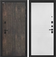 Входная дверь Профит Black ФЛ-326М (Тиковое дерево / Мэджик шифон белый) для установки в квартиру 31004