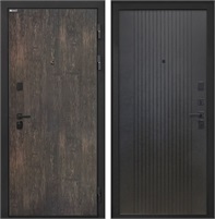 Входная дверь Профит Black Гладкая (Тиковое дерево / Лофт черный) для установки в квартиру 31012