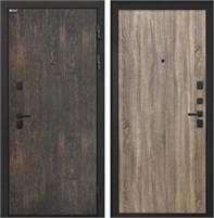Входная дверь Профит Black Гладкая (Тиковое дерево / Ильм американский) для установки в квартиру 31014