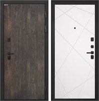 Входная дверь Профит Black Лучи-М (Тиковое дерево / Милк софт) для установки в квартиру 31016