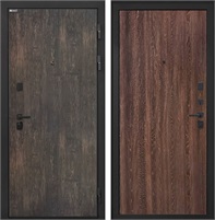 Входная дверь Профит Black (Тиковое дерево / Дуб филадельфия коньяк) для установки в квартиру 31019