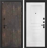 Входная дверь Профит Black ФЛ-243-М (Тиковое дерево / Белая матовая) для установки в квартиру 31028