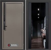 Входная дверь Лаб 1 Про с тонированным зеркалом Максимум - Черный кварц для установки в квартиру 31040