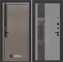 Входная дверь Лаб 1 Про с тонированным зеркалом 32 - Серый рельеф софт для установки в квартиру 31056