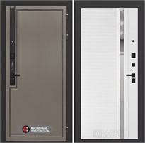 Входная дверь Лаб 1 Про - 31 Белый софт, зеркальная вставка с тонировкой для установки в квартиру 31057