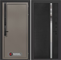 Входная дверь Лаб 1 Про - 31 Черный кварц, зеркальная вставка с тонировкой для установки в квартиру 31058