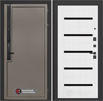 Входная дверь Лаб 1 Про - 01 Белое дерево, стекло черное для установки в квартиру 31065