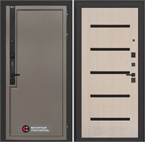 Входная дверь Лаб 1 Про - 01 Беленый дуб, стекло черное для установки в квартиру 31066