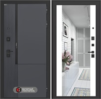 Входная дверь Лаб 2 Про с зеркалом Максимум - Белый софт для установки в квартиру 31105