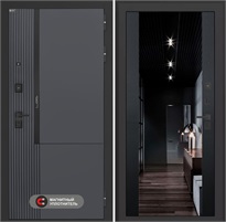 Входная дверь Лаб 2 Про с тонированным зеркалом Максимум - Черный кварц для установки в квартиру 31107