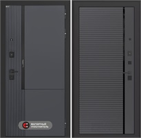 Входная дверь Лаб 2 Про - 22 Графит софт с молдингом для установки в квартиру 31112