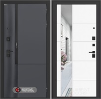 Входная дверь Лаб 2 Про с зеркалом 19 - Белый софт для установки в квартиру 31120