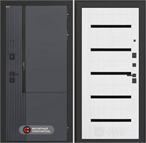 Входная дверь Лаб 2 Про - 01 Белое дерево, стекло черное для установки в квартиру 31132