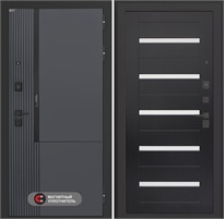 Входная дверь Лаб 2 Про - 01 Венге, стекло белое для установки в квартиру 31134