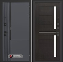 Входная дверь Лаб 2 Про - 02 Венге, стекло белое для установки в квартиру 31135