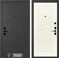 Входная дверь СонаЛаб 23 (Муар серый / Веллюто Ванила) для установки в квартиру 19341