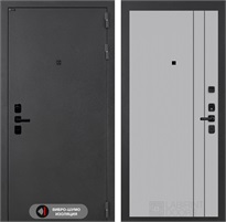 Входная дверь СонаЛаб 10 (Муар серый / Серый рельеф софт) для установки в квартиру 31181