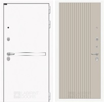 Входная дверь Лайн Вайт 29 Хомс (Шагрень белая / Капучино) для установки в квартиру 31194
