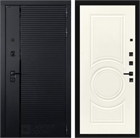 Входная дверь Пиано 23 (Чёрный кварц / Веллюто Ванила) для установки в квартиру 18740