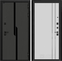Входная дверь Карбон 10 (Лофт графит / Белый рельеф софт) для установки в квартиру 31250