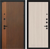 Входная дверь Шторм 05 (Дуб кантри темный / Ясень светлый) для установки в квартиру 31257