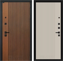 Входная дверь Шторм 29 Хомс (Дуб кантри темный / Капучино) для установки в квартиру 31259