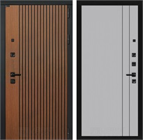 Входная дверь Шторм 10 (Дуб кантри темный / Серый рельеф софт) для установки в квартиру 31261