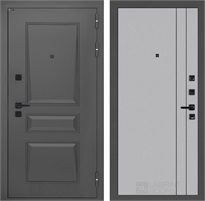 Входная дверь Орлеан 10 (Муар серый / Серый рельеф софт, черный молдинг) для установки в квартиру 31271