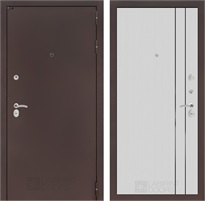 Входная дверь Классик 10 (Антик медный / Белый рельеф софт) для установки в квартиру 31310