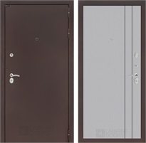 Входная дверь Классик 10 (Антик медный / Серый рельеф софт) для установки в квартиру 31311