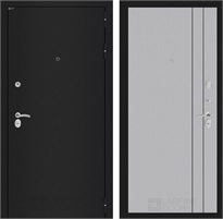 Входная дверь Классик 10 (Шагрень черная / Серый рельеф софт) для установки в квартиру 31316