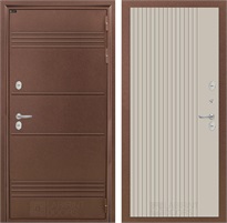 Уличная входная дверь Термо Лайт 29 (Антик медный / Капучино) для частного загородного дома и дачи 31319