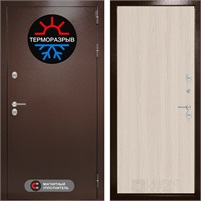 Уличная входная дверь Термо Магнит 05 (Антик медный / Ясень светлый) для частного загородного дома и дачи 31322