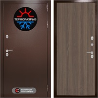 Уличная входная дверь Термо Магнит 05 (Антик медный / Ясень темный) для частного загородного дома и дачи 31323
