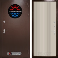 Уличная входная дверь Термо Магнит 29 (Антик медный / Капучино) для частного загородного дома и дачи 31324