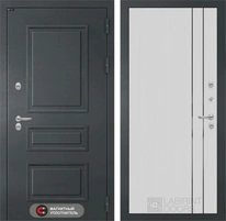 Входная дверь Атлантик Термо 10 (Графитовый серый RAL 7024 / Белый рельеф софт) для частного загородного дома и дачи 31330